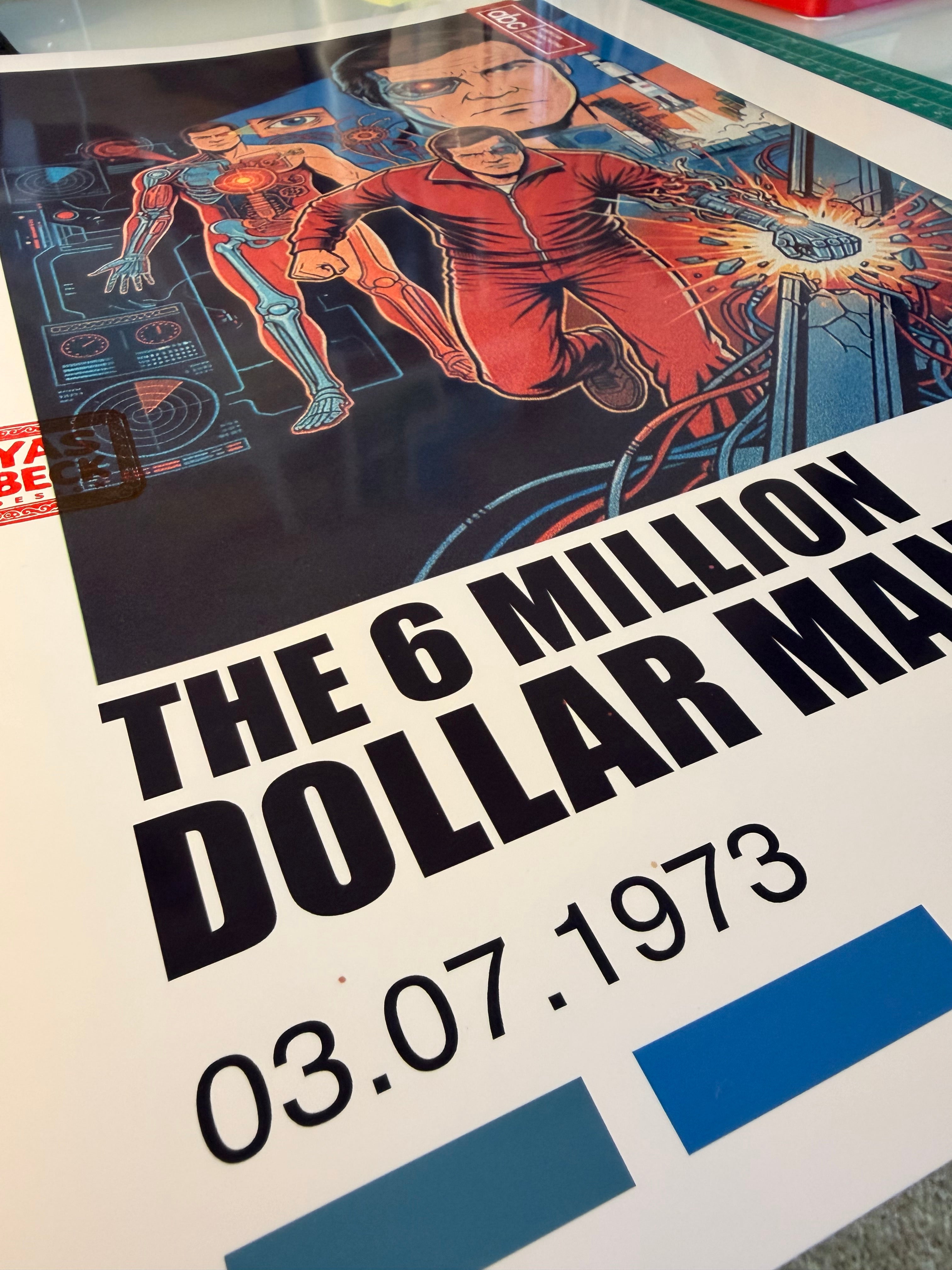 Six Million Dollar Man Poster - Vintage Lee Majors Print Wall Art