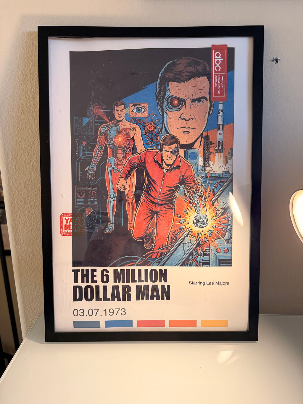 Six Million Dollar Man Poster - Vintage Lee Majors Print Wall Art