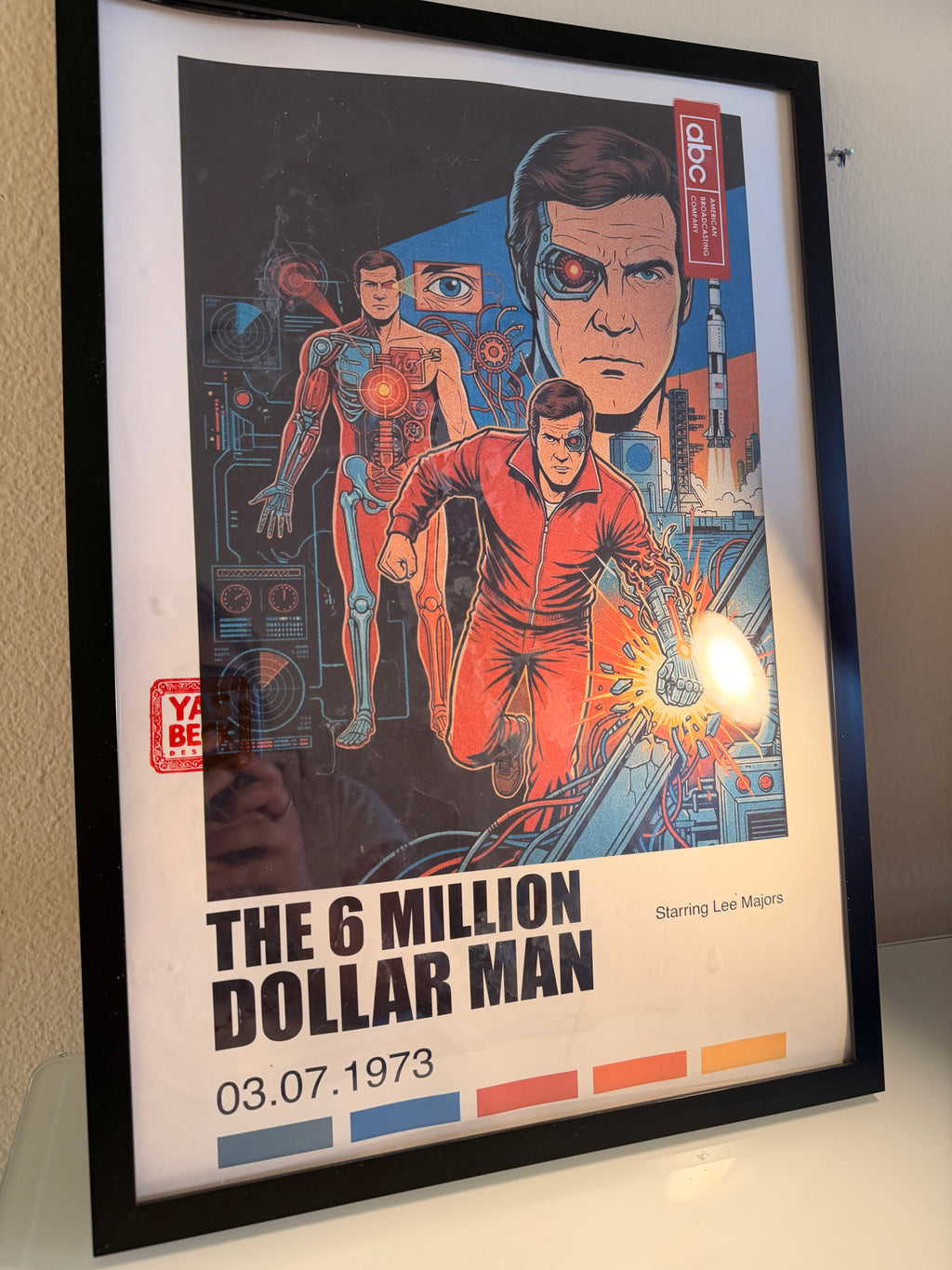 Six Million Dollar Man Poster - Vintage Lee Majors Print Wall Art