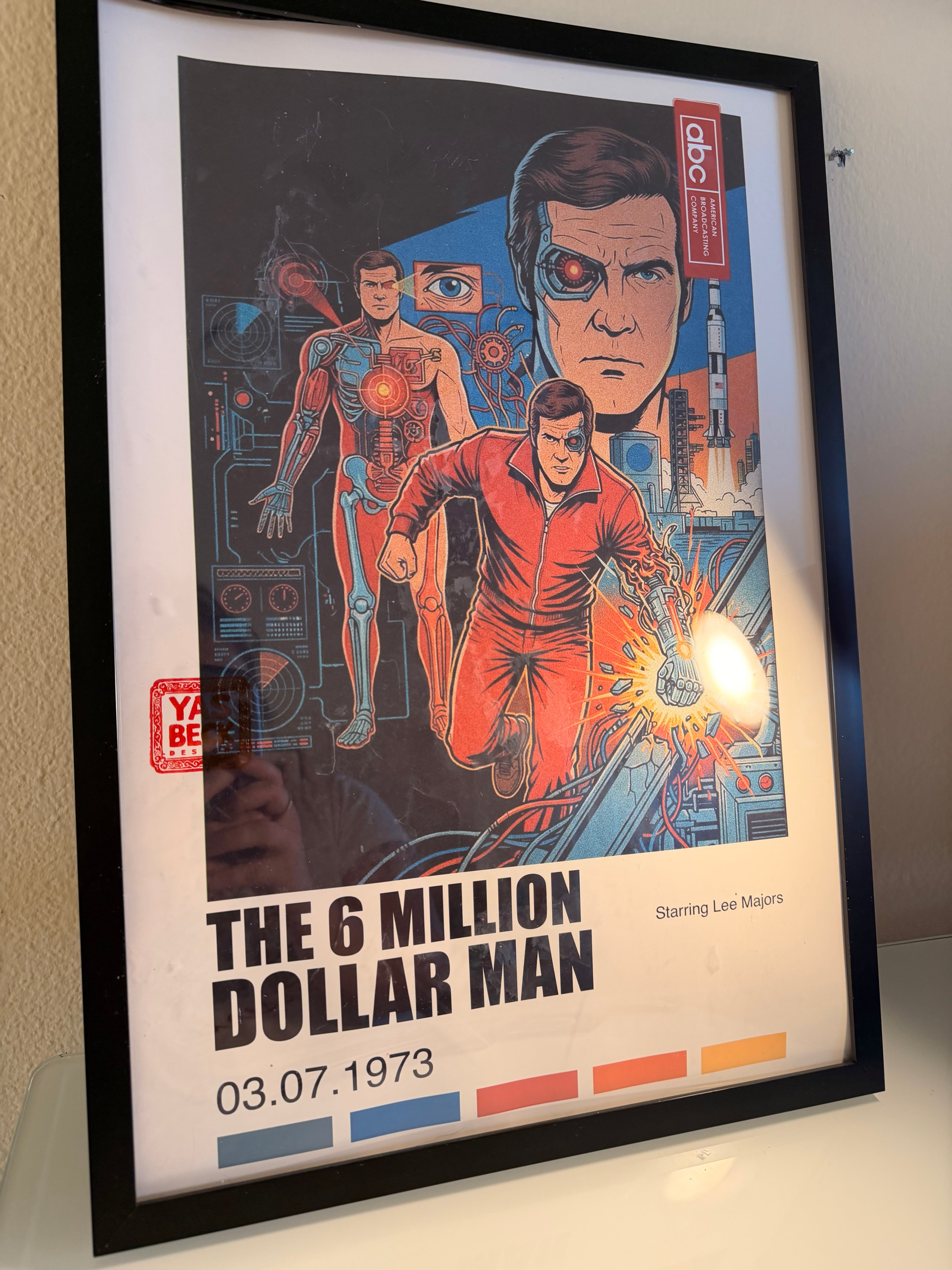 Six Million Dollar Man Poster - Vintage Lee Majors Print Wall Art