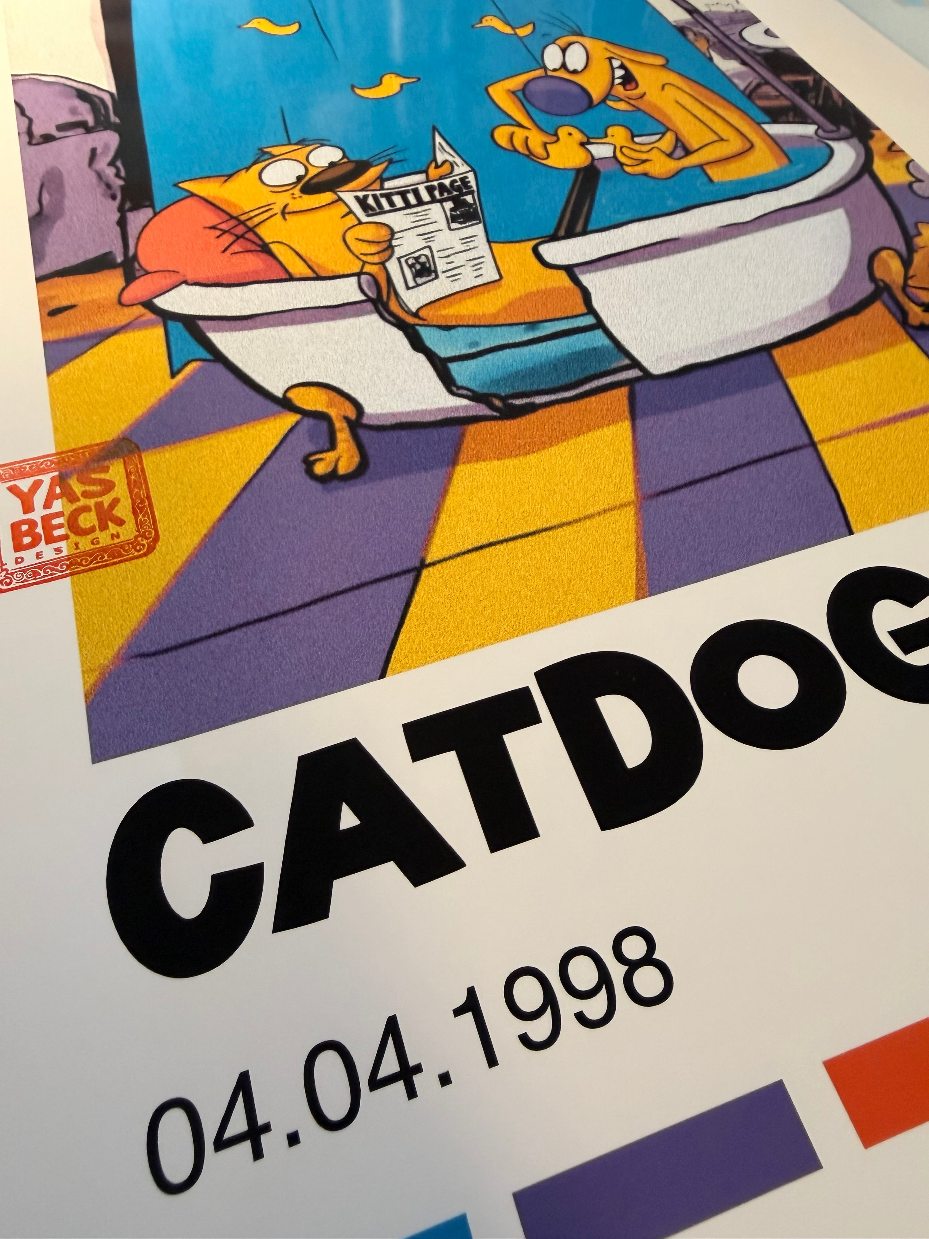 CatDog Art Print, Retro Nickelodeon Wall Art in 90s Style