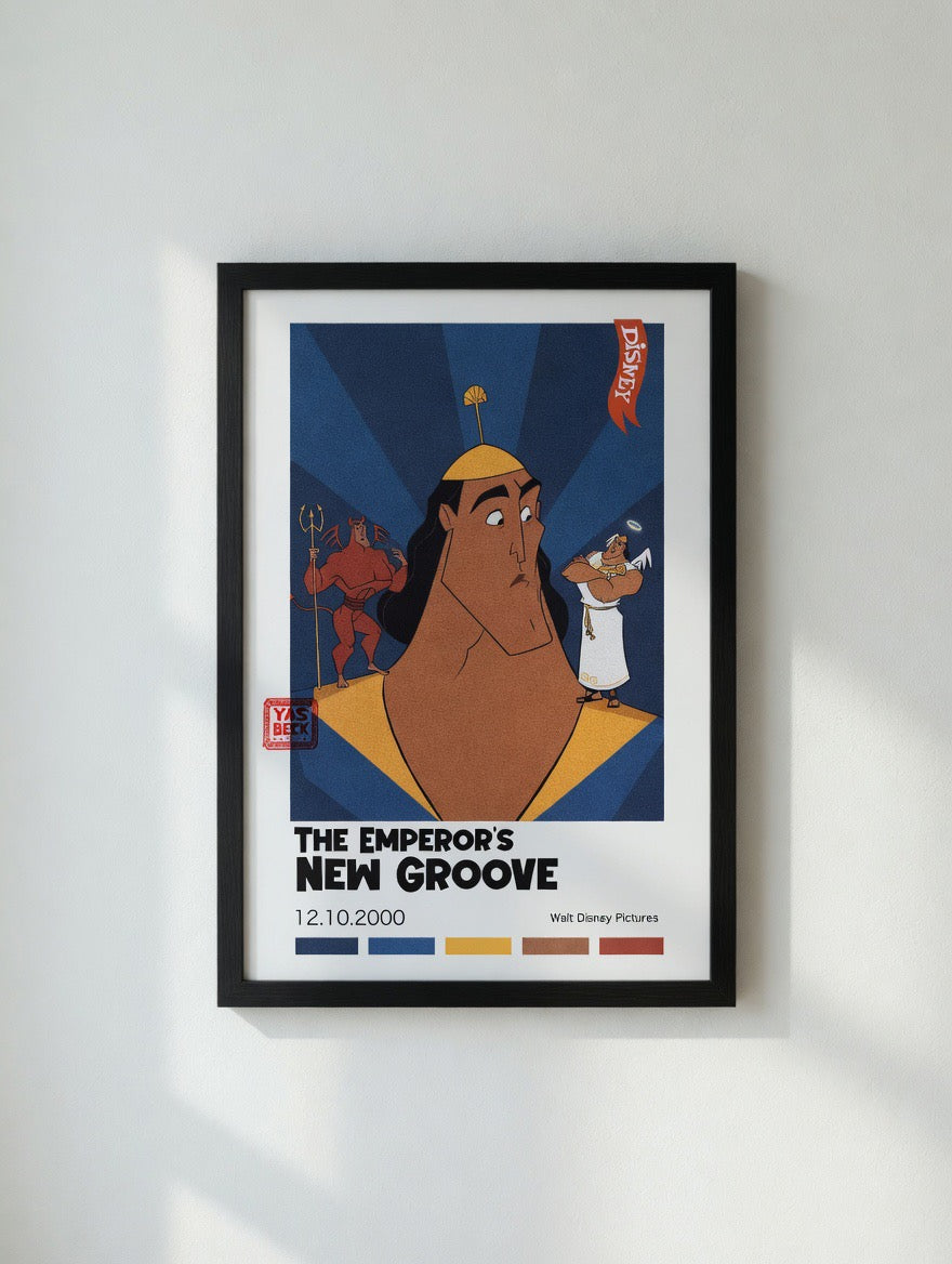 Emperors New Groove Poster, Kronk Retro Disney Art Print