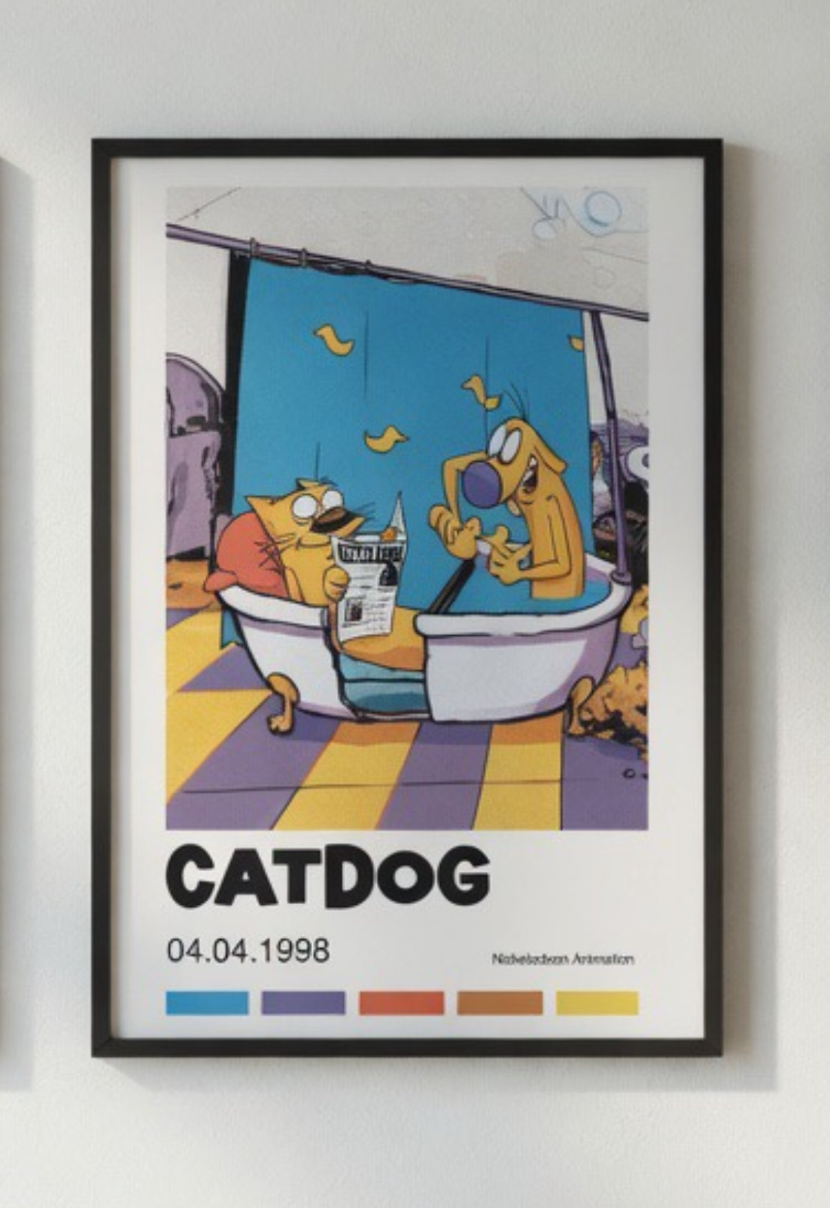 CatDog Art Print, Retro Nickelodeon Wall Art in 90s Style